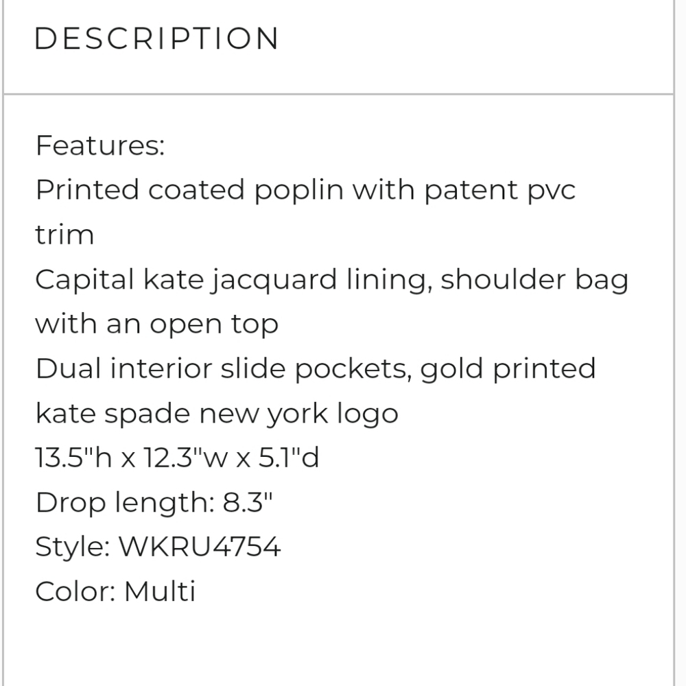Kate Spade of New York The Scene Tote Bag Purse - Picture 7 of 8
